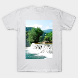 River Cascade Near Jajce Waterfall T-Shirt